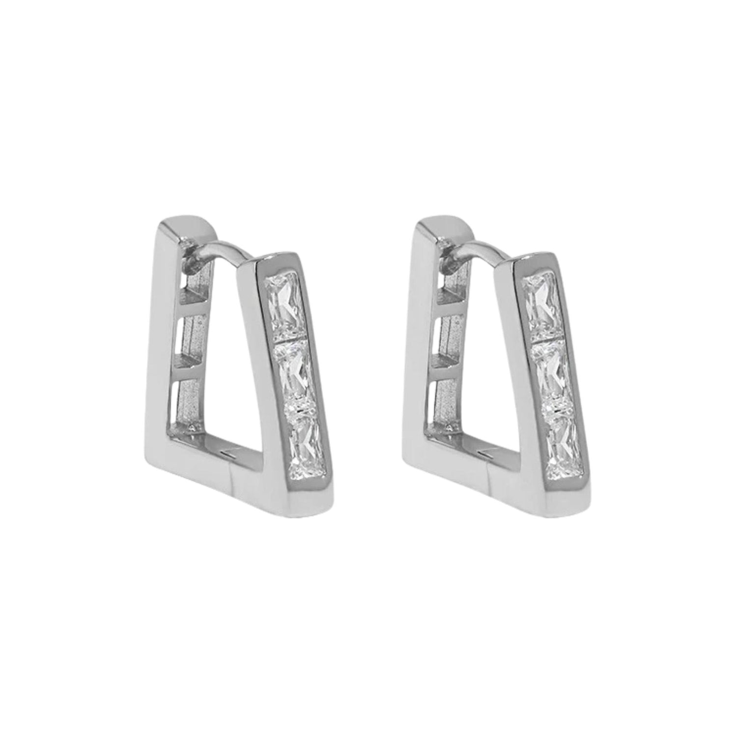 GEOMETRIC TRAPEZOIDAL ZIRCON EARRINGS (الأقراط)