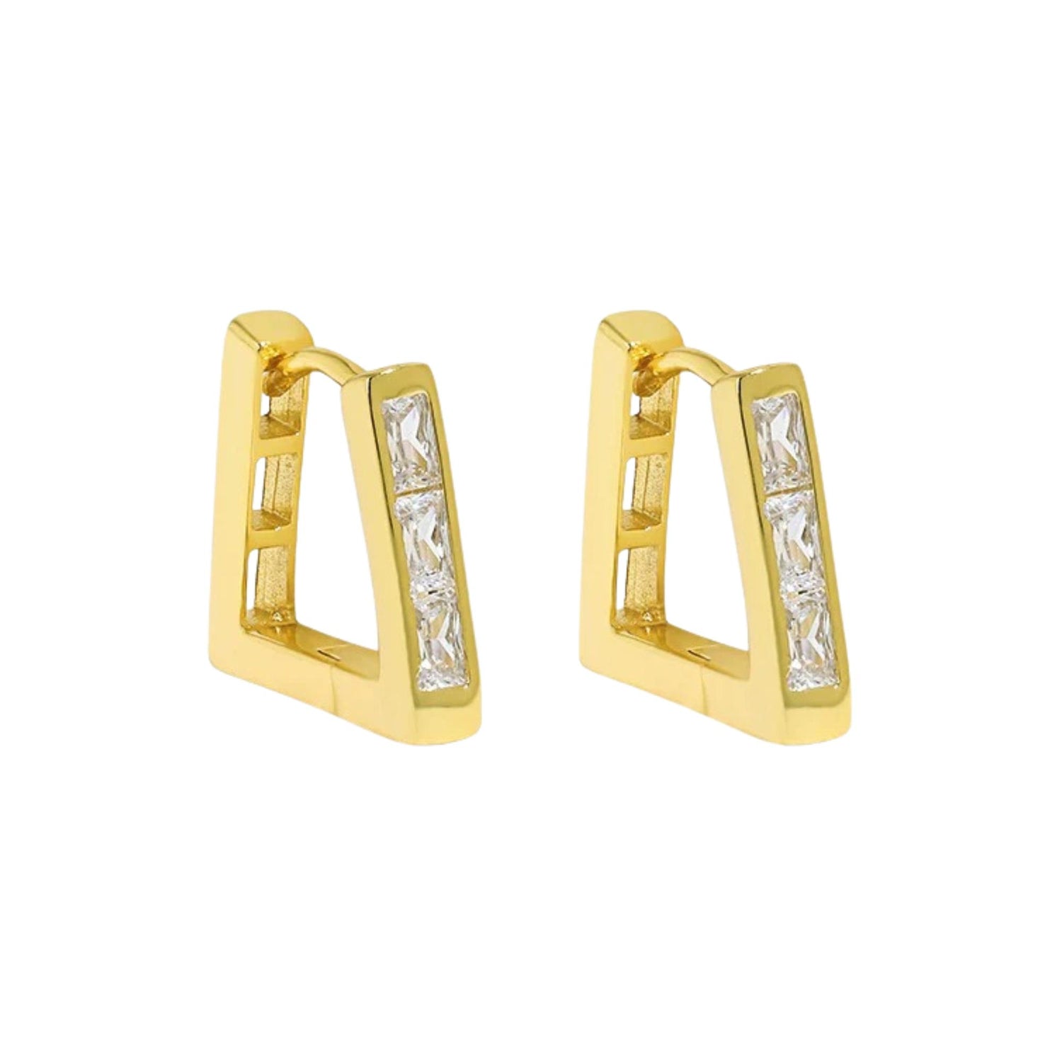 GEOMETRIC TRAPEZOIDAL ZIRCON EARRINGS (الأقراط)