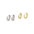 GLOSSY STRIPE ROUND HUGGIE EARRINGS (الأقراط)