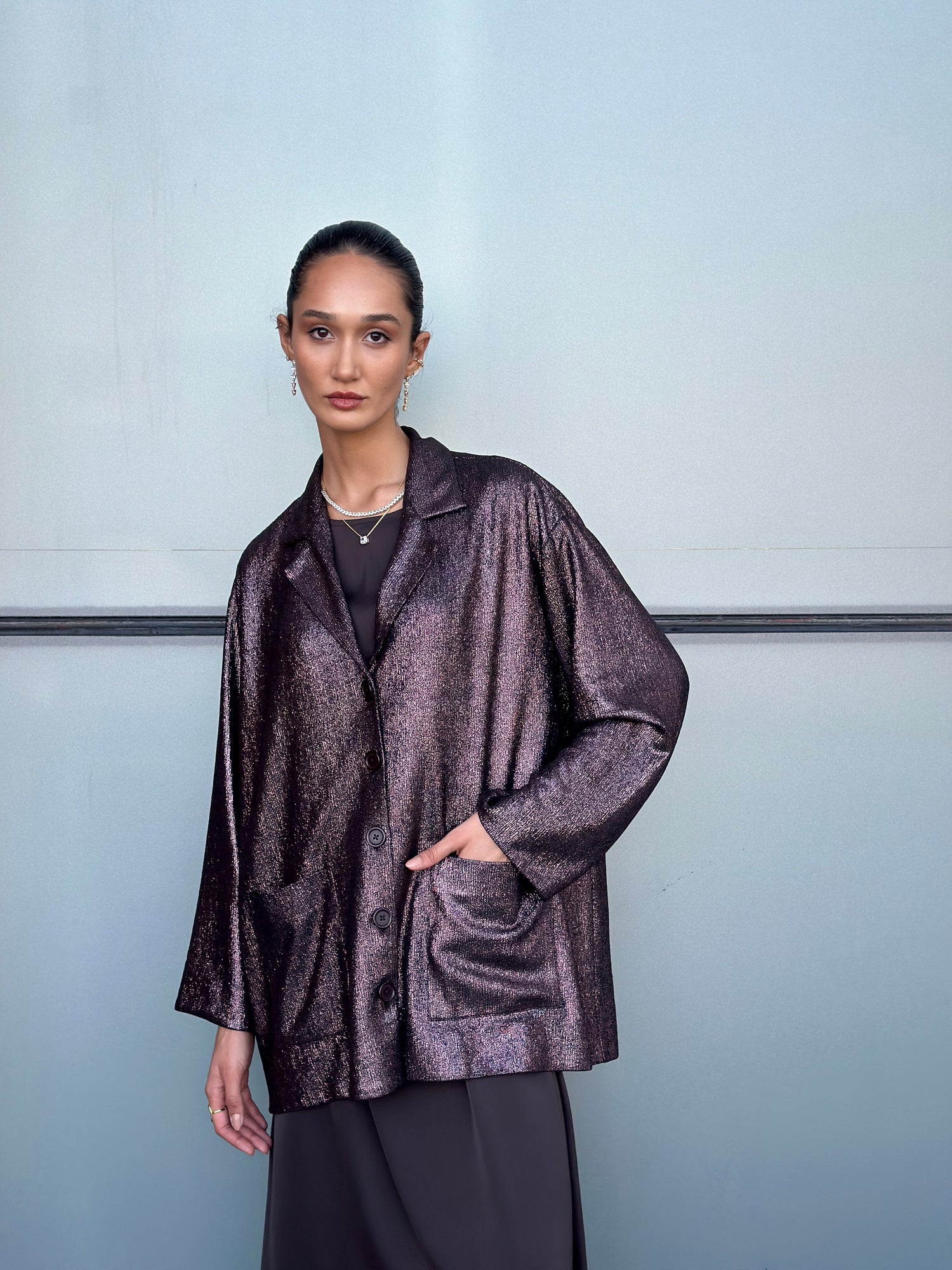 JERSEY METALLIC BLAZER “FAY”
