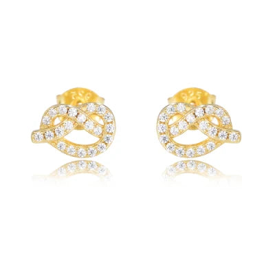 LOVE KNOT CHARM STUD EARRINGS (الأقراط)