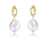 KNOT DANGLE FRESH WATER PEARL STUD EARRINGS (الأقراط)