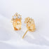 OVAL NATURAL CITRINE GEMSTONE STUD EARRINGS (الأقراط)