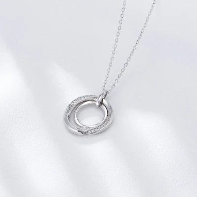 COUPLE DOUBLE CIRCLES CHAIN NECKLACE (العقد)