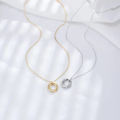 COUPLE DOUBLE CIRCLES CHAIN NECKLACE (العقد)