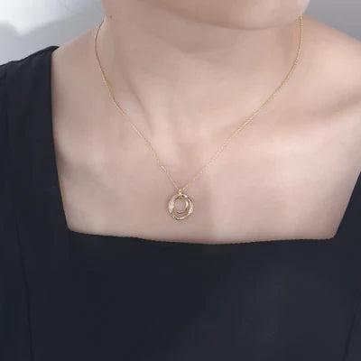 COUPLE DOUBLE CIRCLES CHAIN NECKLACE (العقد)
