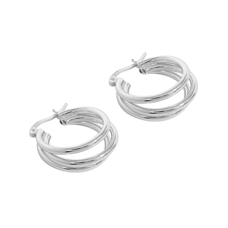 GEOMETRIC MULTI-LAYERED CIRCLE EARRINGS (الأقراط)