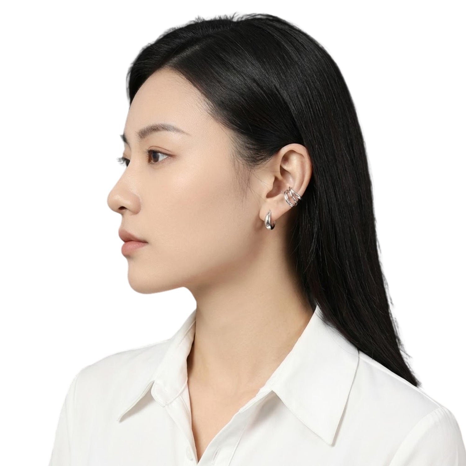 IRREGULAR CIRCLE BUCKLE EARRINGS (الأقراط)
