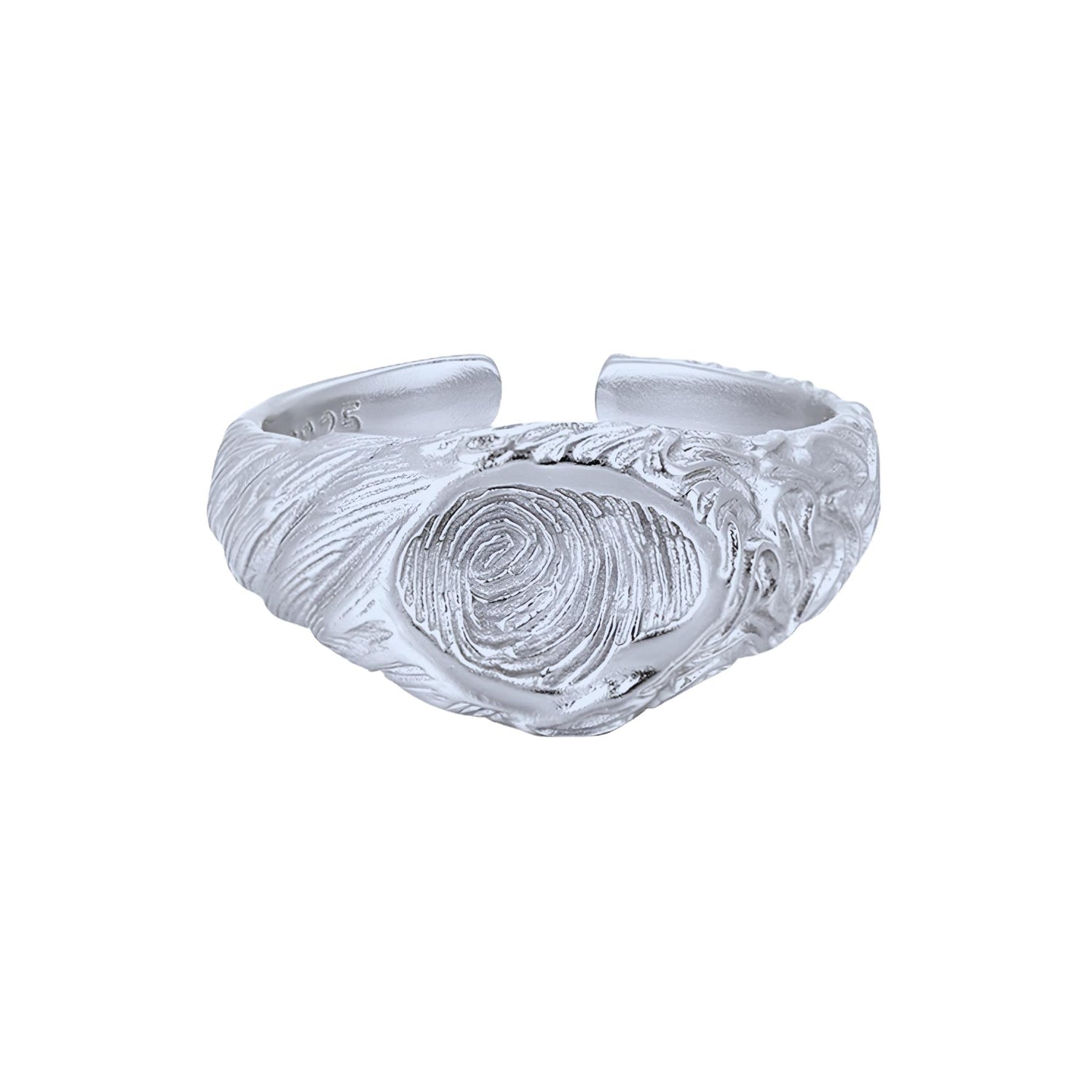 IRREGULAR TEXTURED RETRO CONCAVE OPEN RING (الخاتم)