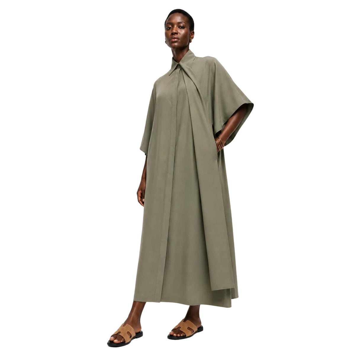 KIMONO-SLEEVE SHIRT DRESS فستان “CASSIA”