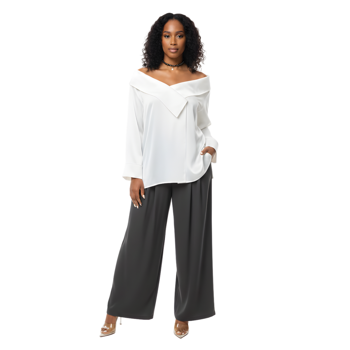 LOOSE FIT OFF SHOULDER BLOUSE (قميص) “MELON B.”