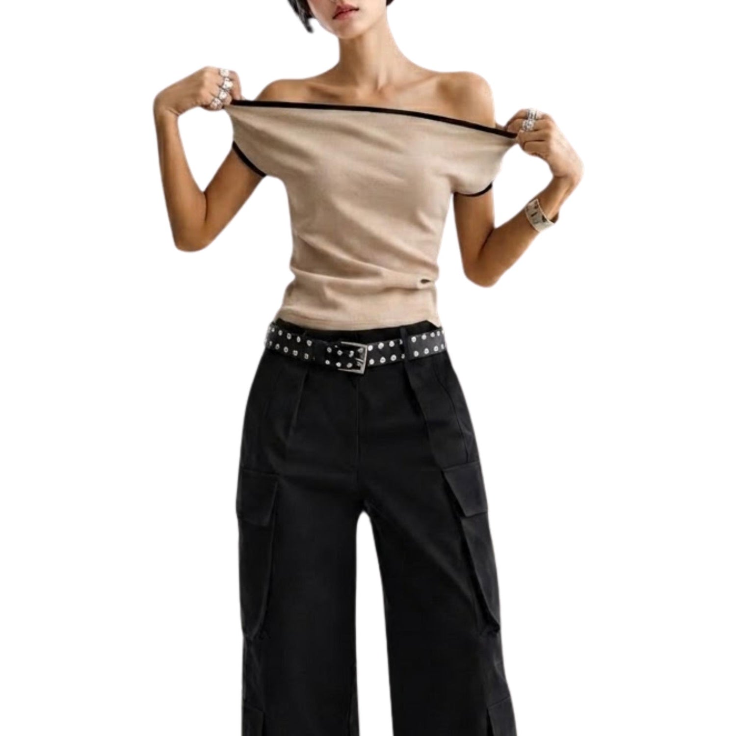 OFF-SHOULDER KNIT TOP (قميص) “AURA”