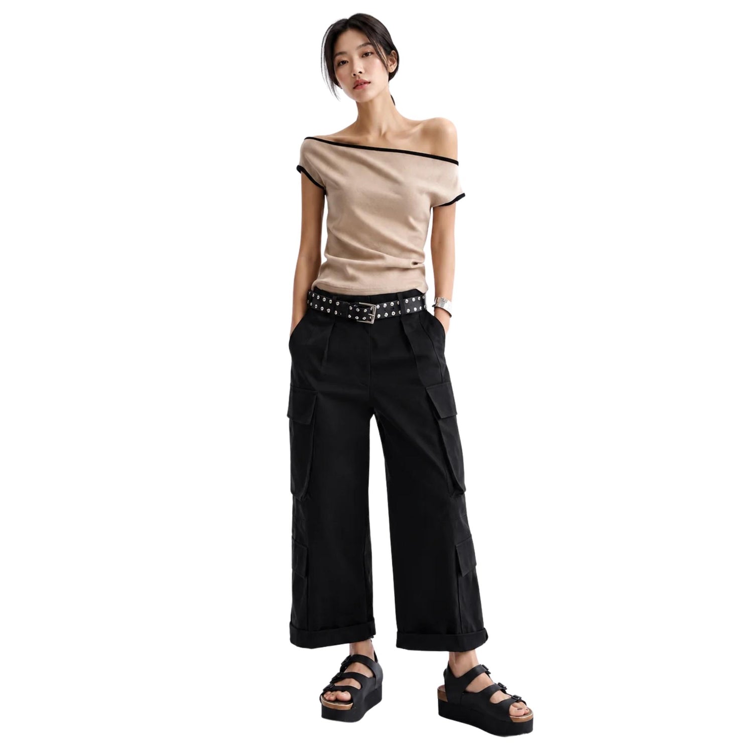 OFF-SHOULDER KNIT TOP (قميص) “AURA”