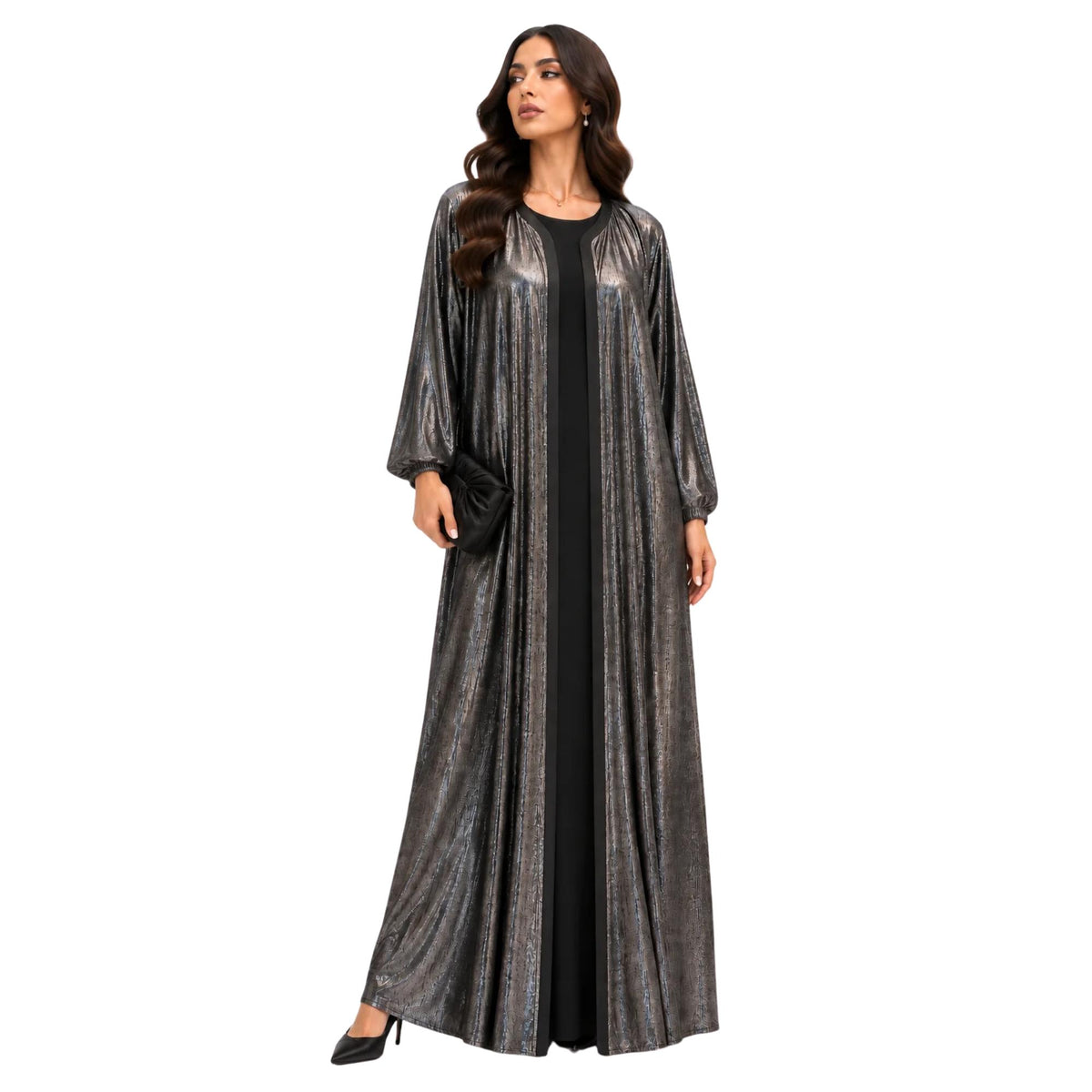 OPEN FRONT ABAYA  (عباية) “CLAY”