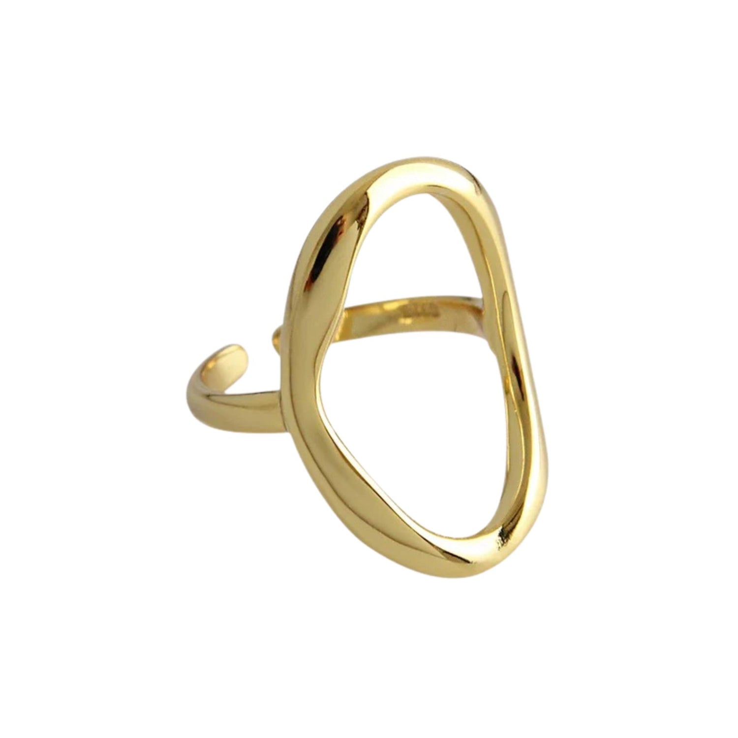 OVAL IRREGULAR HOLLOW OPEN RING (الخاتم)