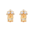 OVAL NATURAL CITRINE GEMSTONE STUD EARRINGS (الأقراط)