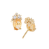 OVAL NATURAL CITRINE GEMSTONE STUD EARRINGS (الأقراط)