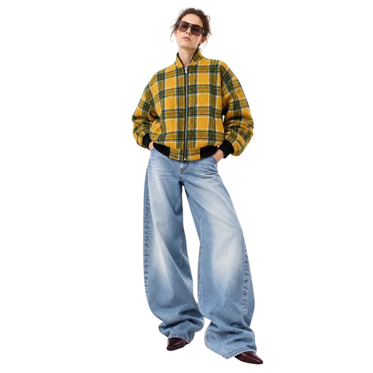OVERSIZED CHECKED BOMBER (قميص) “TEDDY”