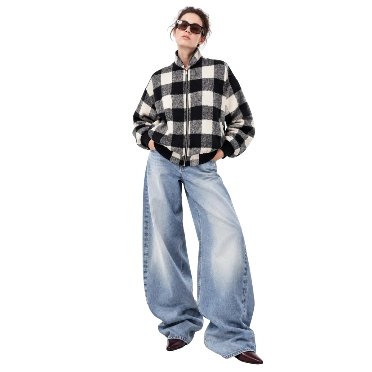 OVERSIZED CHECKED BOMBER (قميص) “TEDDY”