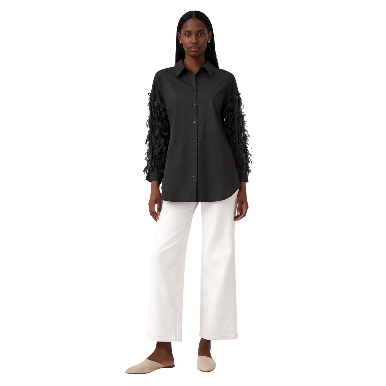 OVERSIZED SLEEVE’S FRINGE SHIRT (فستان)"NELLY"