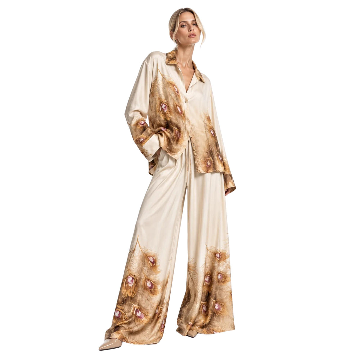 PEACOCK PRINT CO-ORD SET  زوج “ZINAIDA”