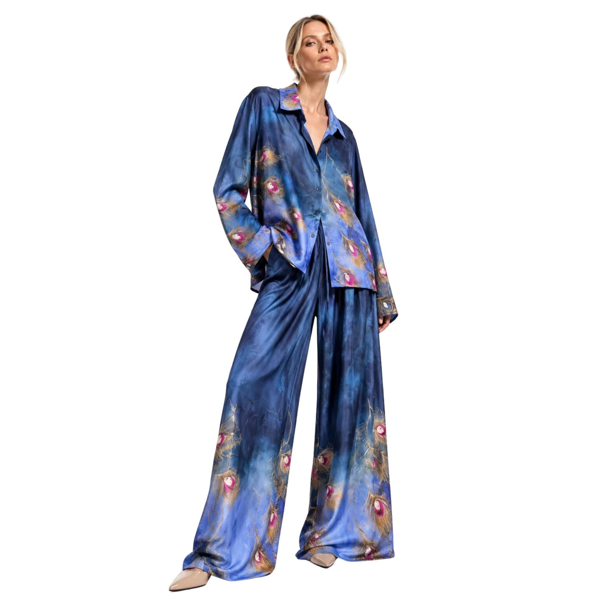 PEACOCK PRINT CO-ORD SET  زوج “ZINAIDA”