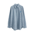 PINSTRIPE HEART EMBROIDERED SHIRT (فستان)"SAIMA"