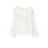 PINSTRIPE OFF SHOULDER BLOUSE (قميص) “MELON C.”