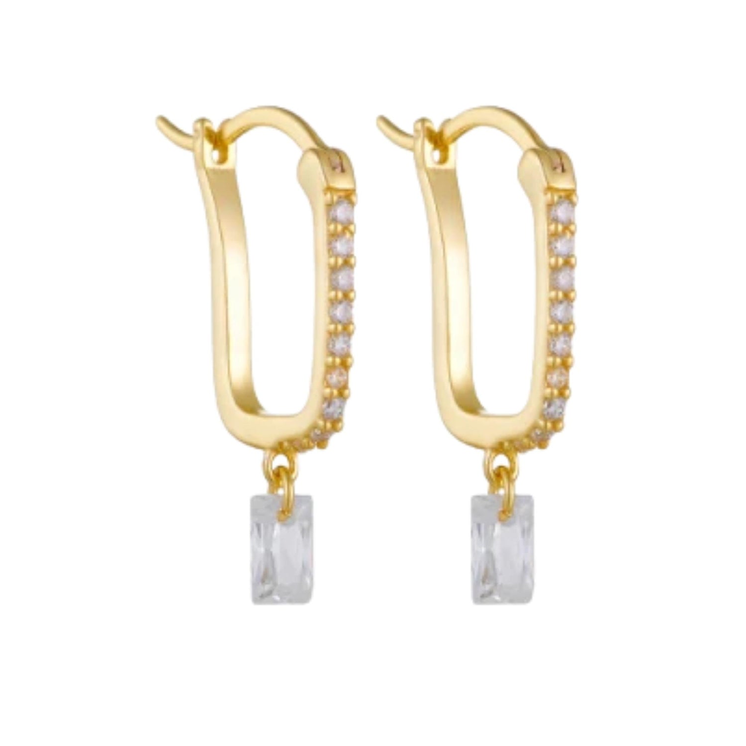 RECTANGULAR ZIRCON GEOMETRIC EARRINGS (الأقراط)