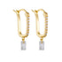 RECTANGULAR ZIRCON GEOMETRIC EARRINGS (الأقراط)