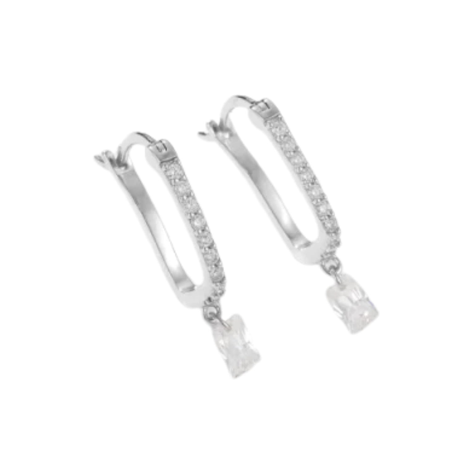 RECTANGULAR ZIRCON GEOMETRIC EARRINGS (الأقراط)