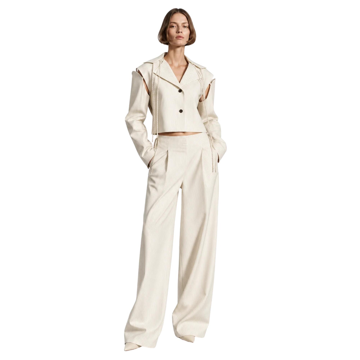 RELAXED WIDE-LEG TROUSERS بنطلون“PUSHKIN”