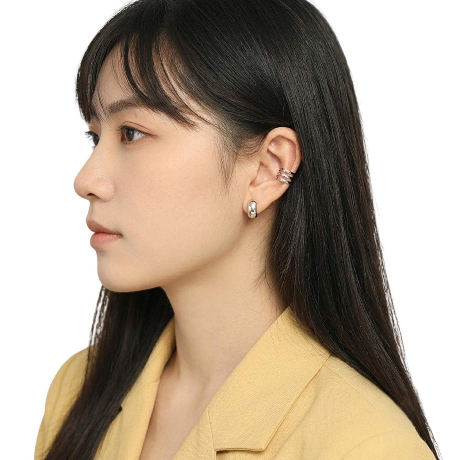 ROUND BUCKLE EARRINGS (الأقراط)