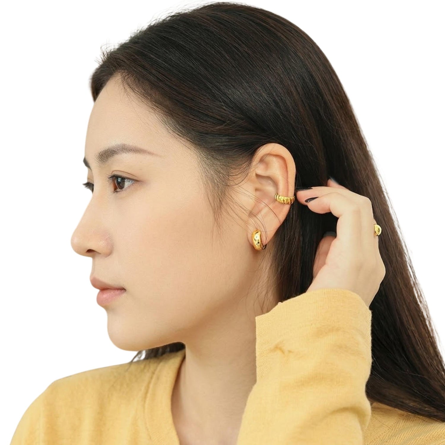 ROUND BUCKLE EARRINGS (الأقراط)