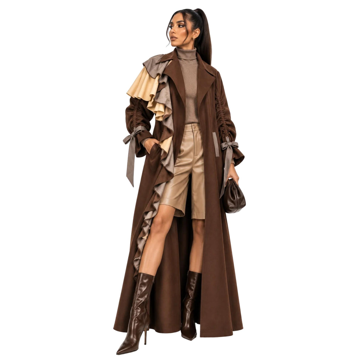 RUFFLED TRENCH COAT "RANA"