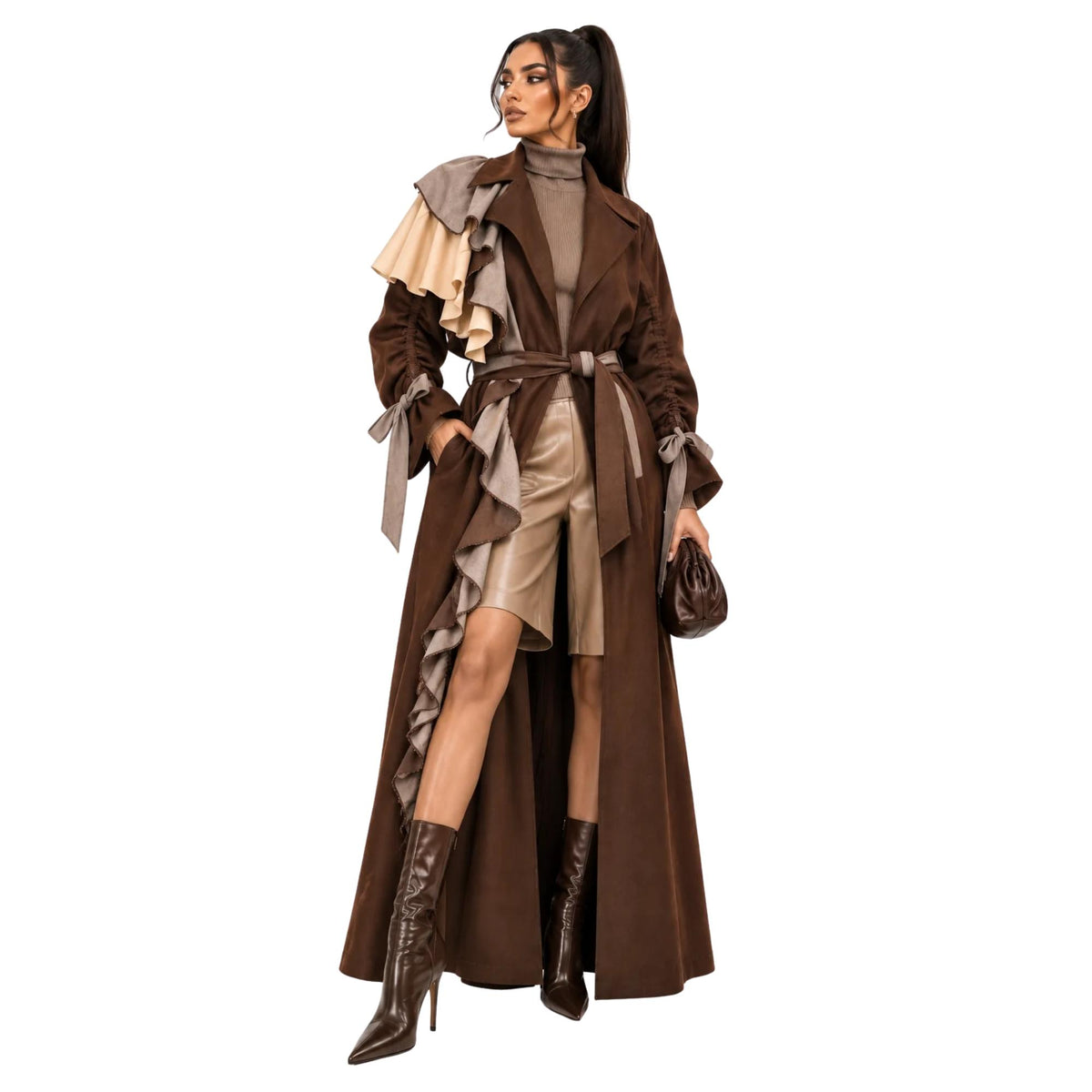 RUFFLED TRENCH COAT "RANA"