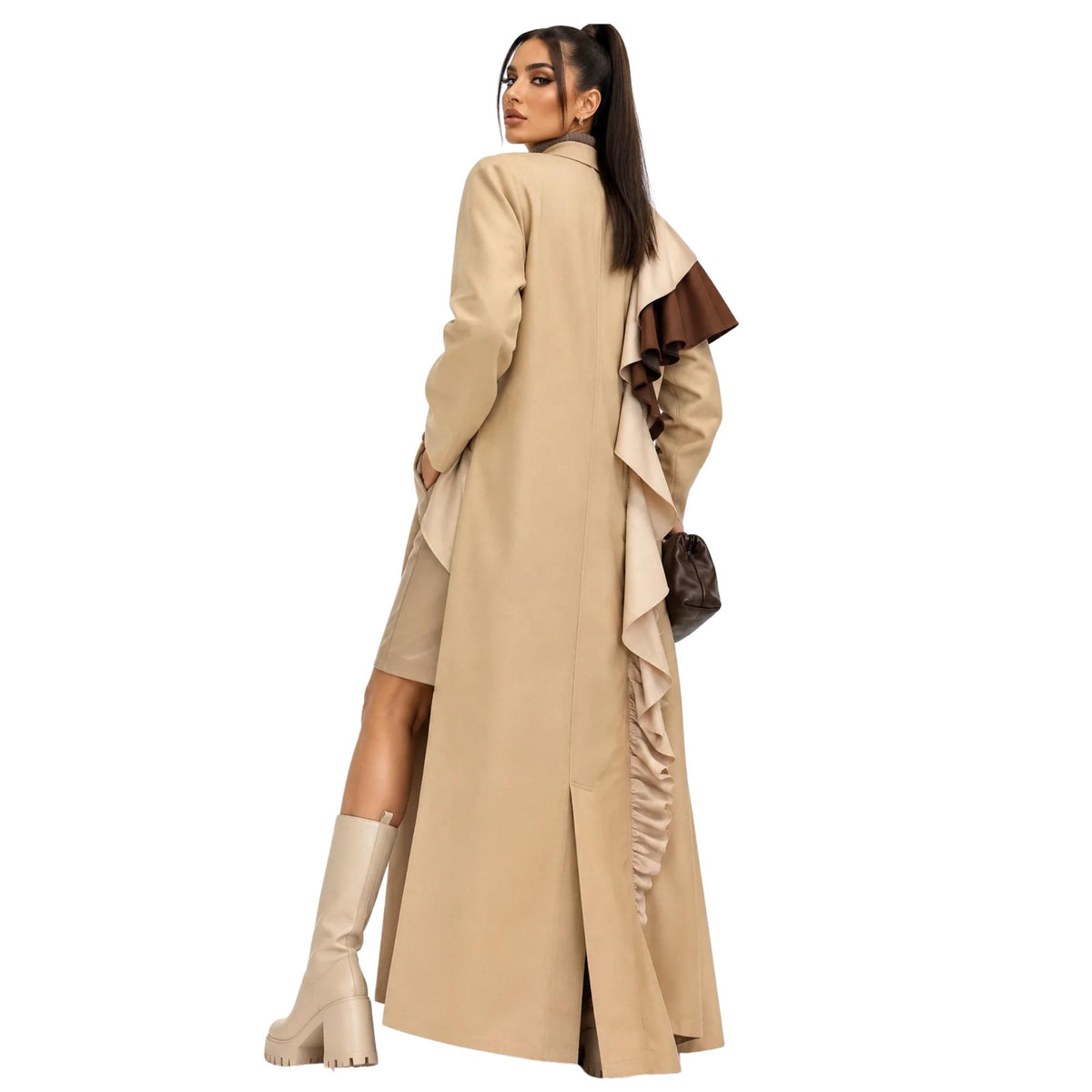 RUFFLED TRENCH COAT "RANA"