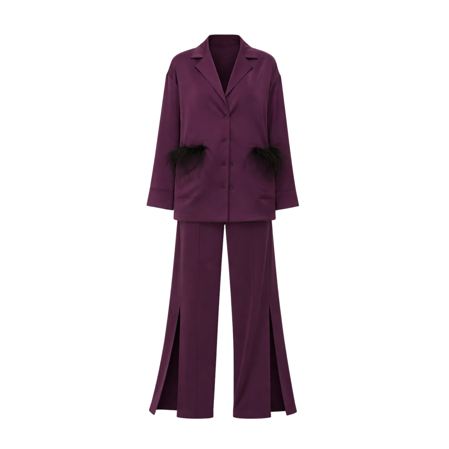 SATIN SET زوج (BLAZER & PANTS قميص وبنطلون) “KAMELIA”