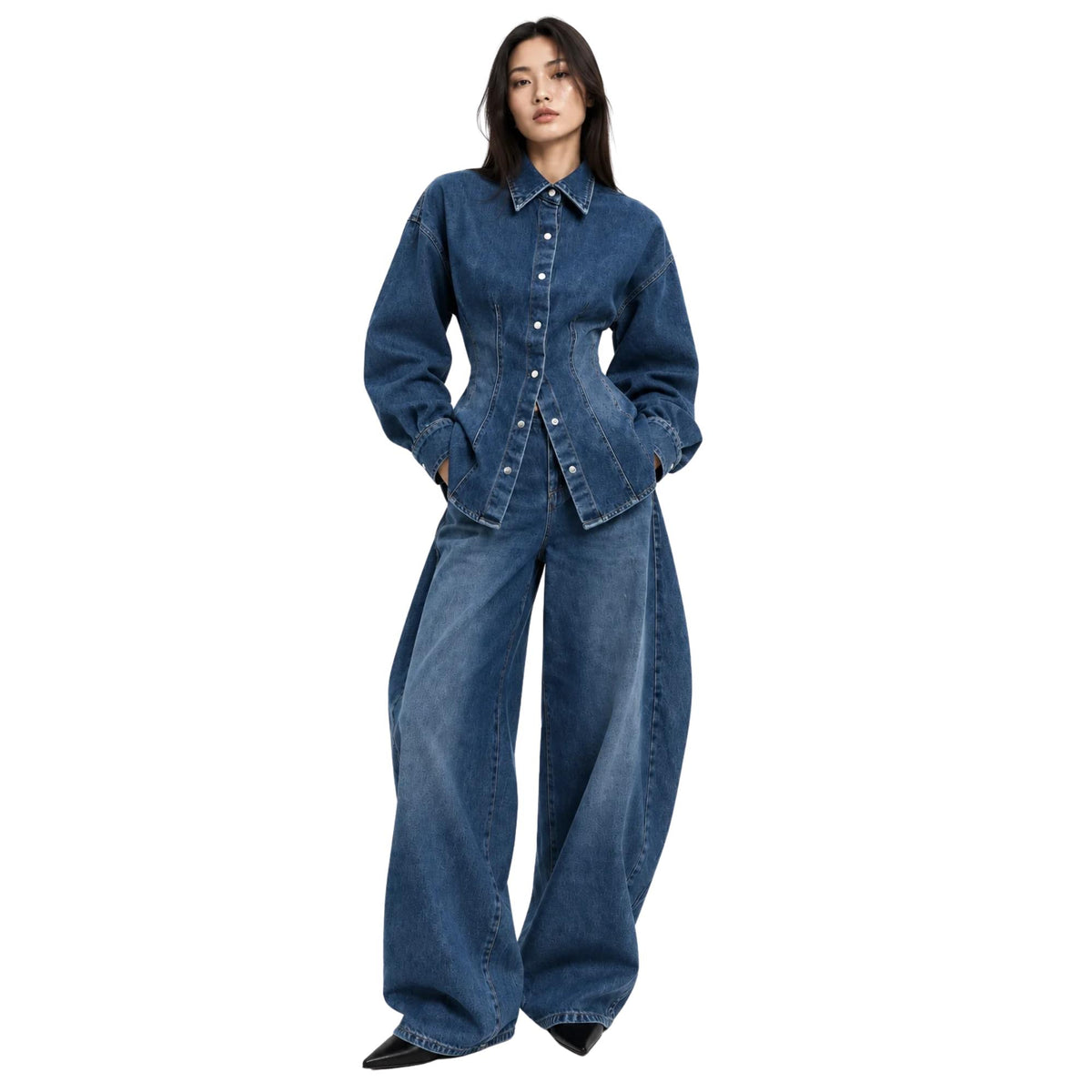 SCULPTED DENIM SHIRT (قميص) “ANECHKA”