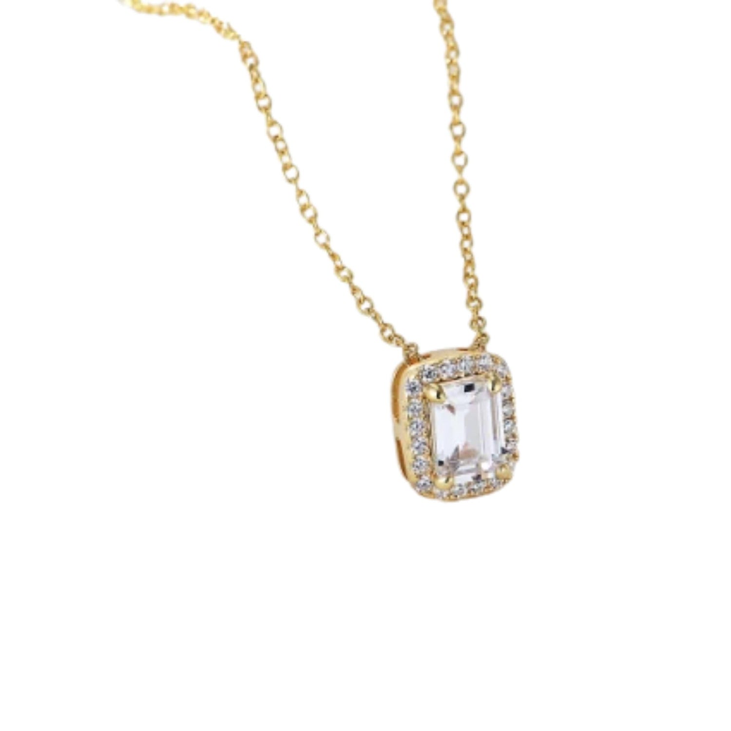 SHINY CUBIC ZIRCON PENDANT NECKLACE (العقد)