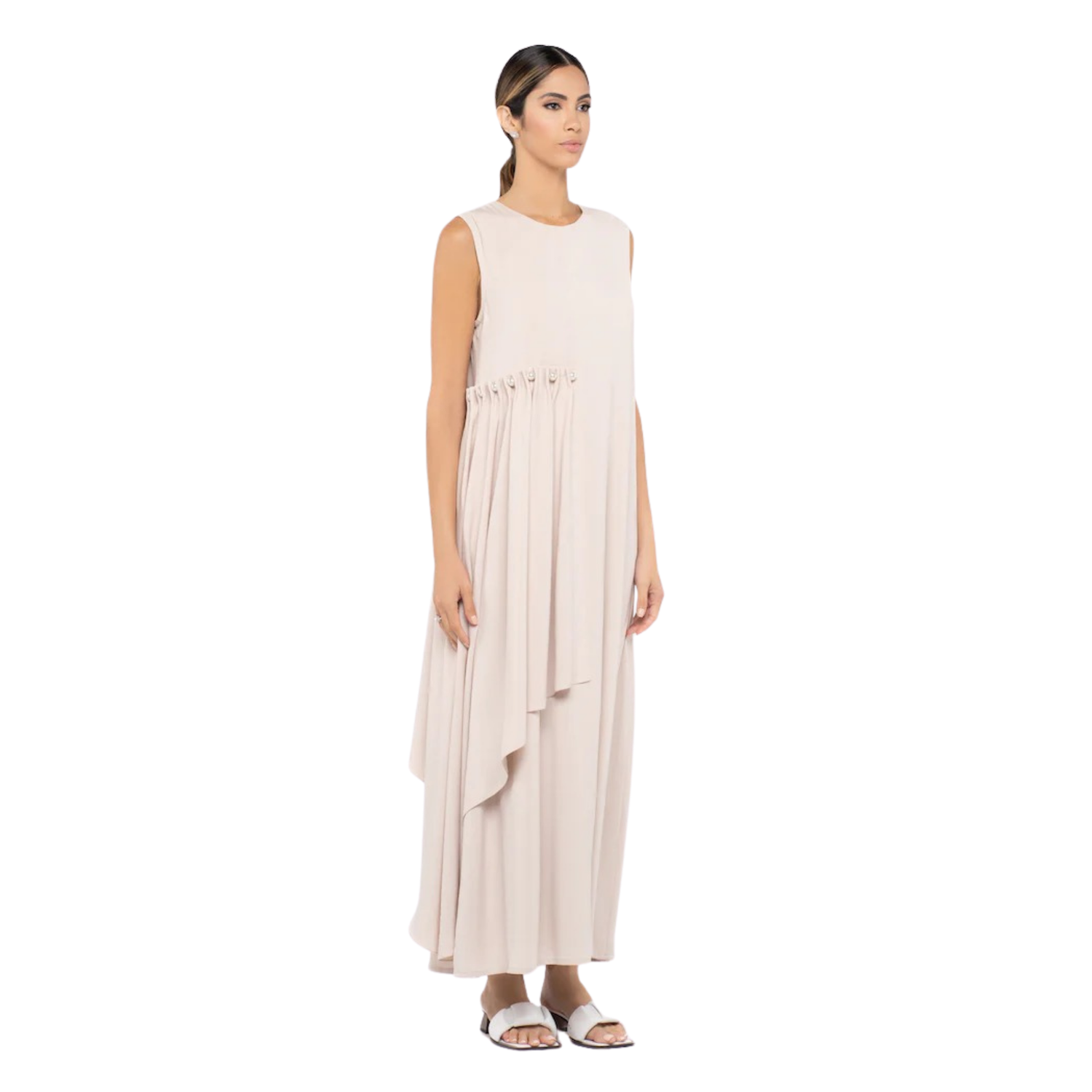 SLEEVELESS DRESS WITH PEARL EMBELLISHMENT “AMAL”