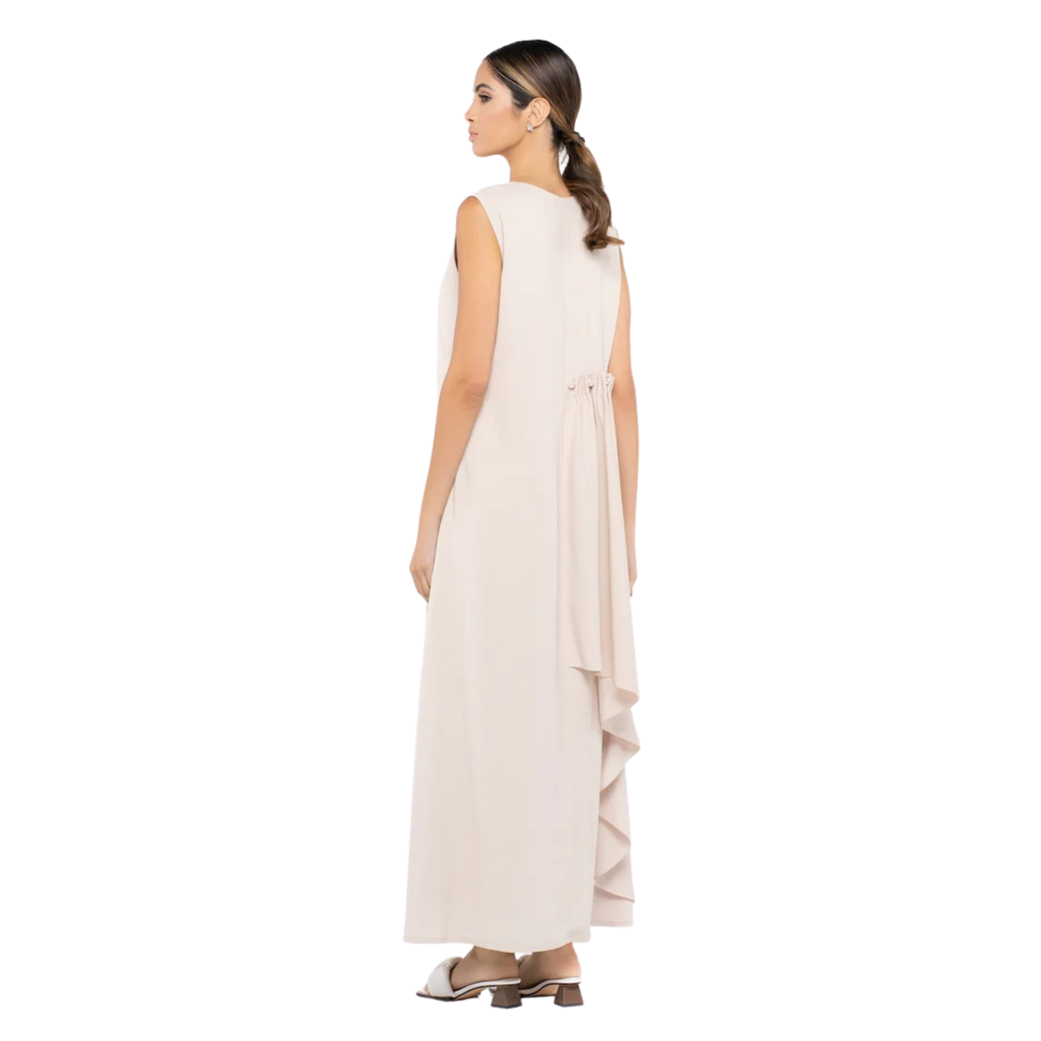 SLEEVELESS DRESS WITH PEARL EMBELLISHMENT “AMAL”
