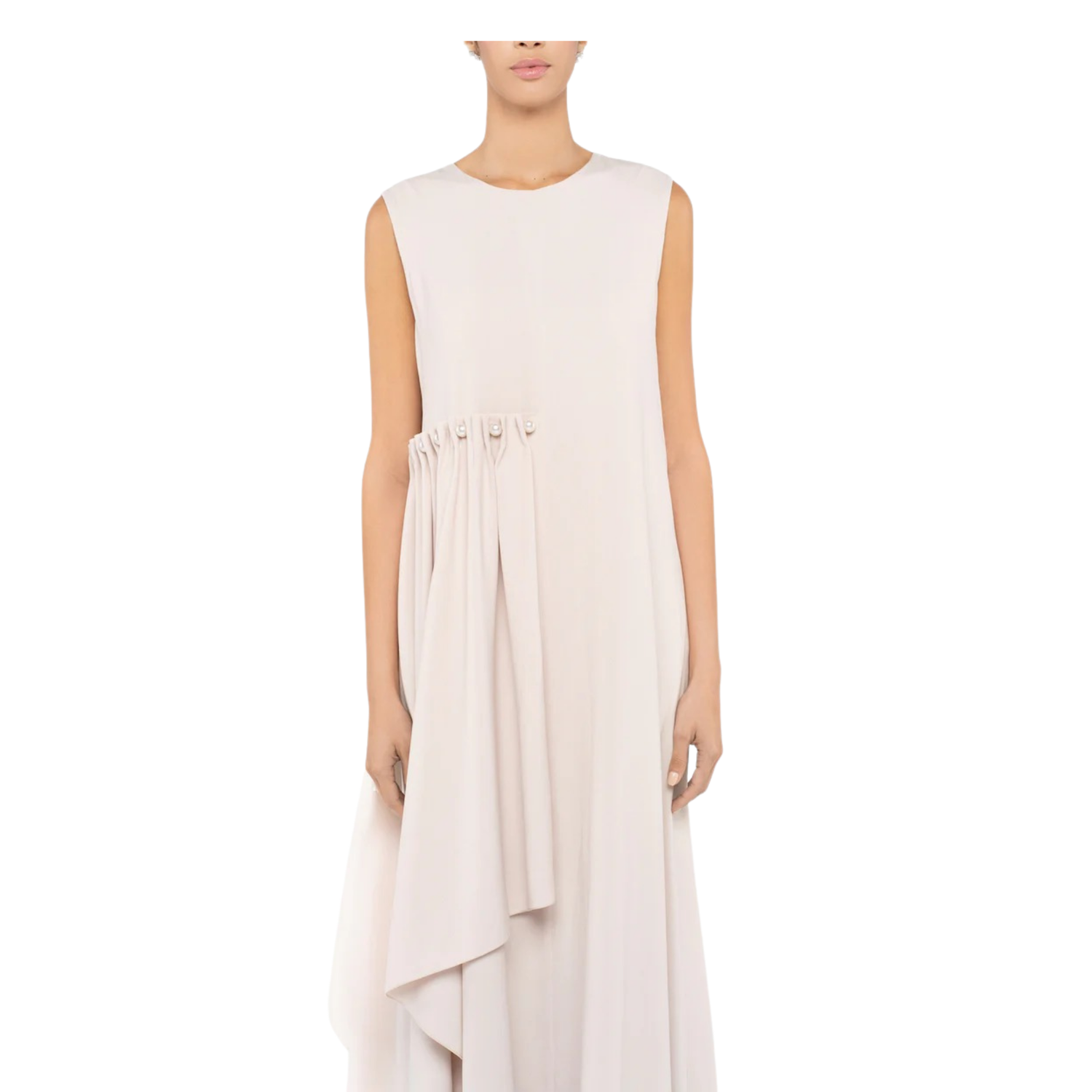 SLEEVELESS DRESS WITH PEARL EMBELLISHMENT “AMAL”