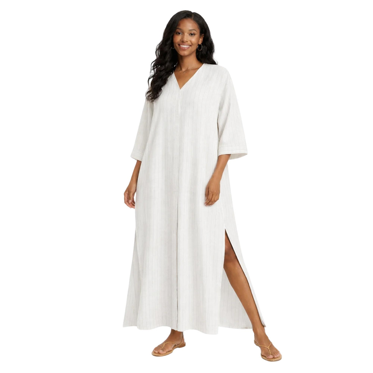 STRIPE LINEN MAXI DRESS (فستان) “MEI”