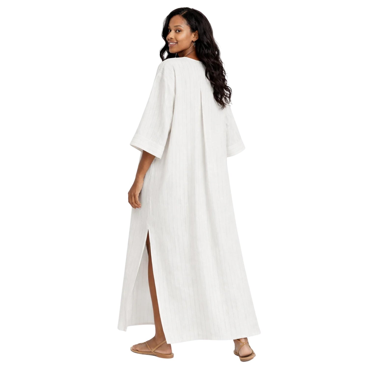 STRIPE LINEN MAXI DRESS (فستان) “MEI”