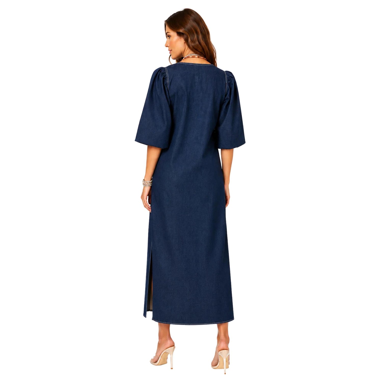SUMMER  DENIM  DRESS (فستان) “THE INDIGO HOUR”