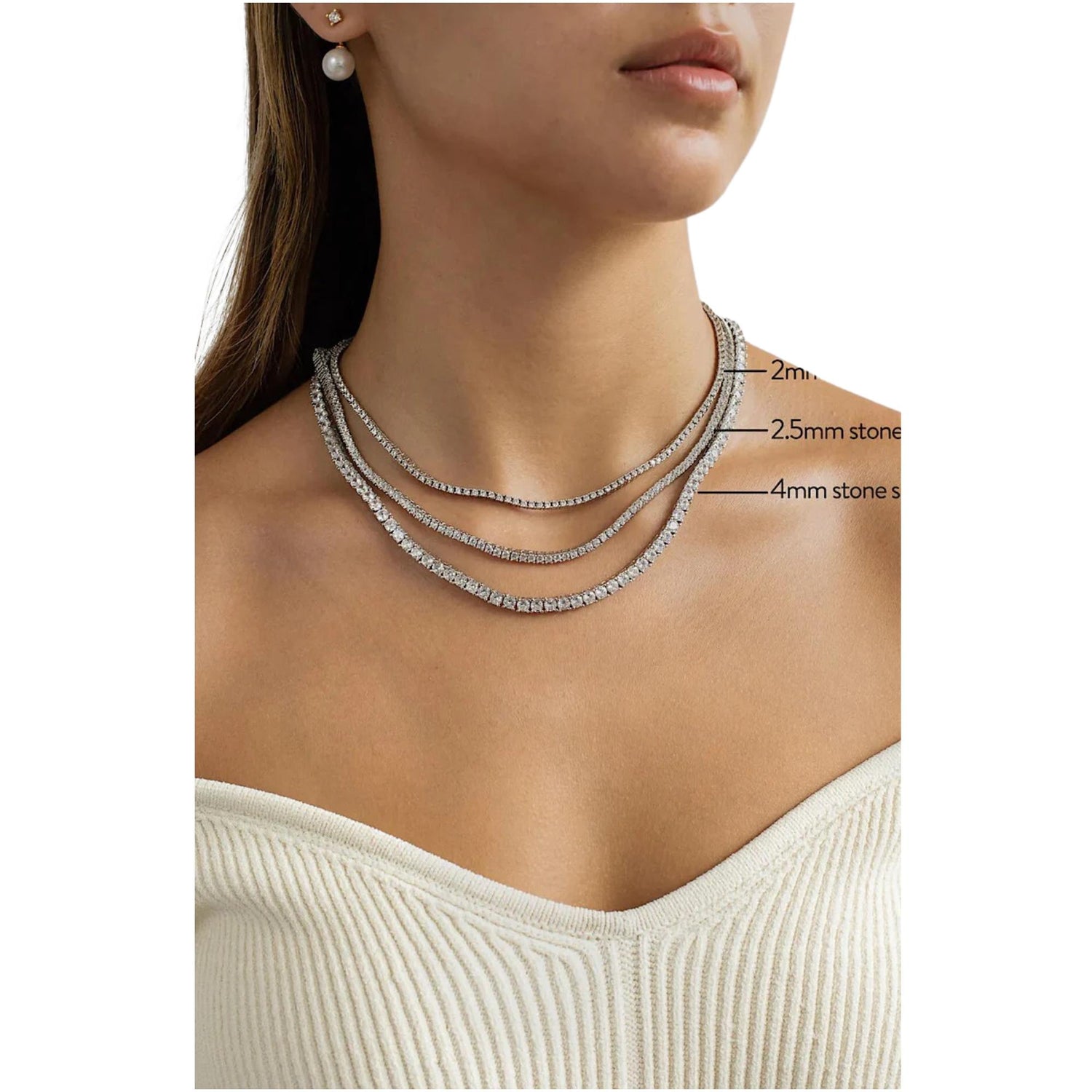 TENNIS NECKLACE (4mm) (العقد)