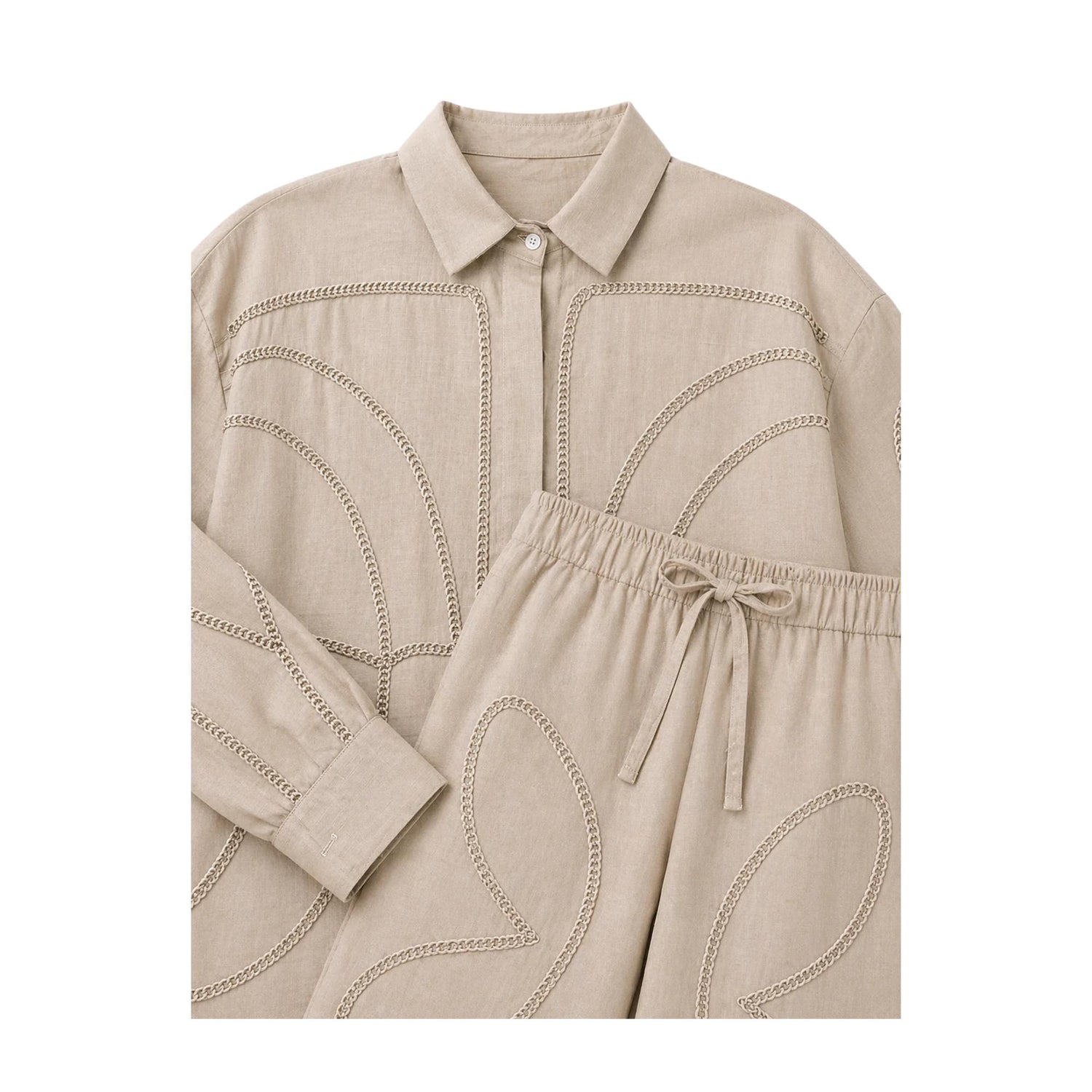 THREAD FLOW LINEN CO-ORD SET زوج (SHIRT & PANTS قميص وبنطلون) “MINA"