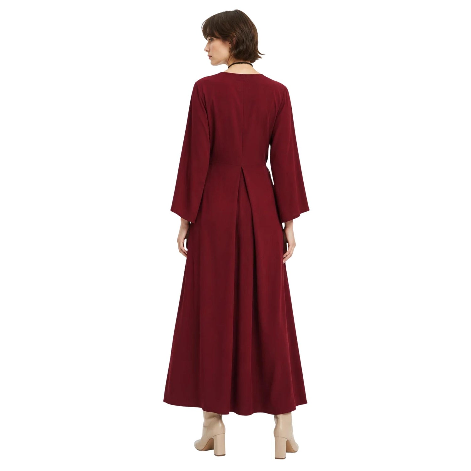 TIE-FRONT A-LINE MIDI DRESS فستان “ASTER”
