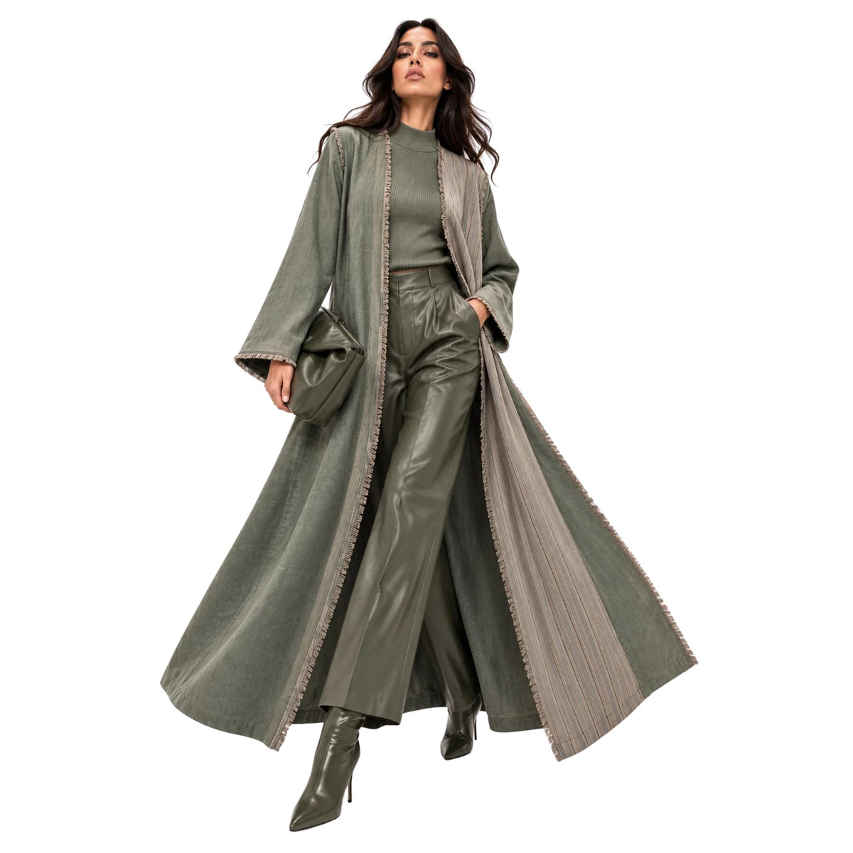 TWO-TONE OPEN FRONT ABAYA (عباية) “ODINTSOVA”